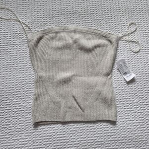 Elegant Cream Knit Women's Top